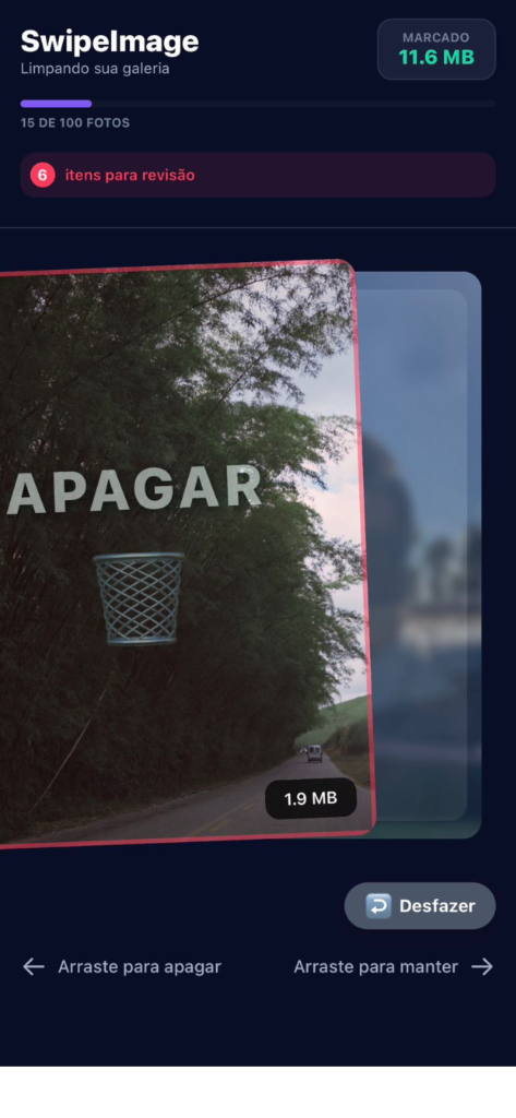 SwipeImage App Interface